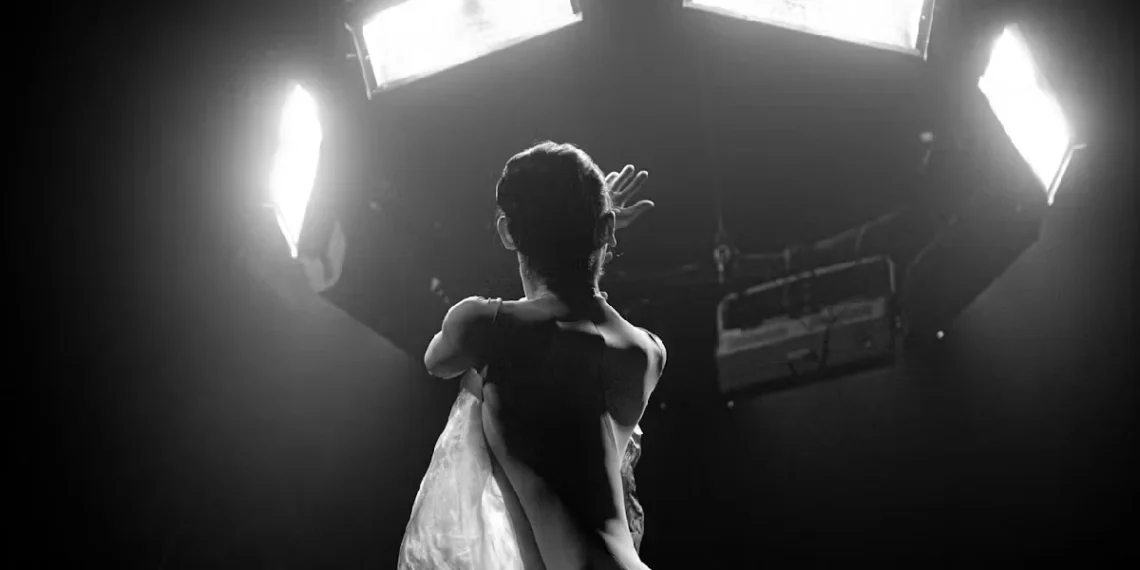 World Ballet Day 2025 featuring a dancers on the Royal Ballet & Opera stage with bright lights.