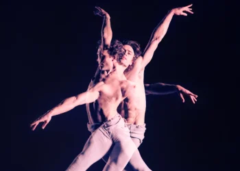 An Evening with Matthew Ball Review 2025 featuring two images of the male dancer superimposed.